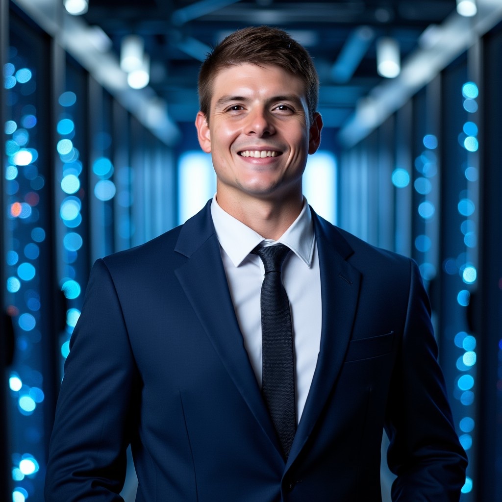 AI headshot example: data center professional portrait
