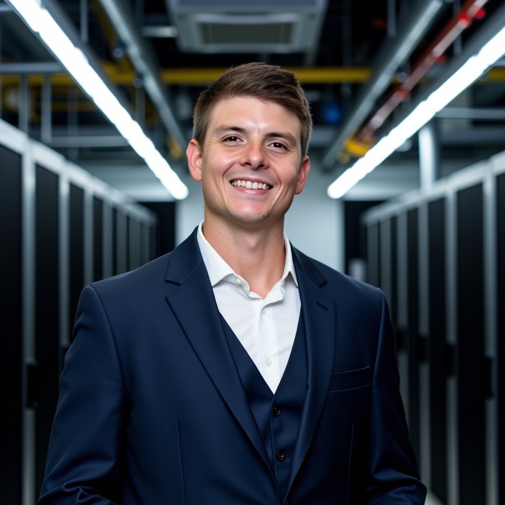 AI headshot example: three-piece suit professional