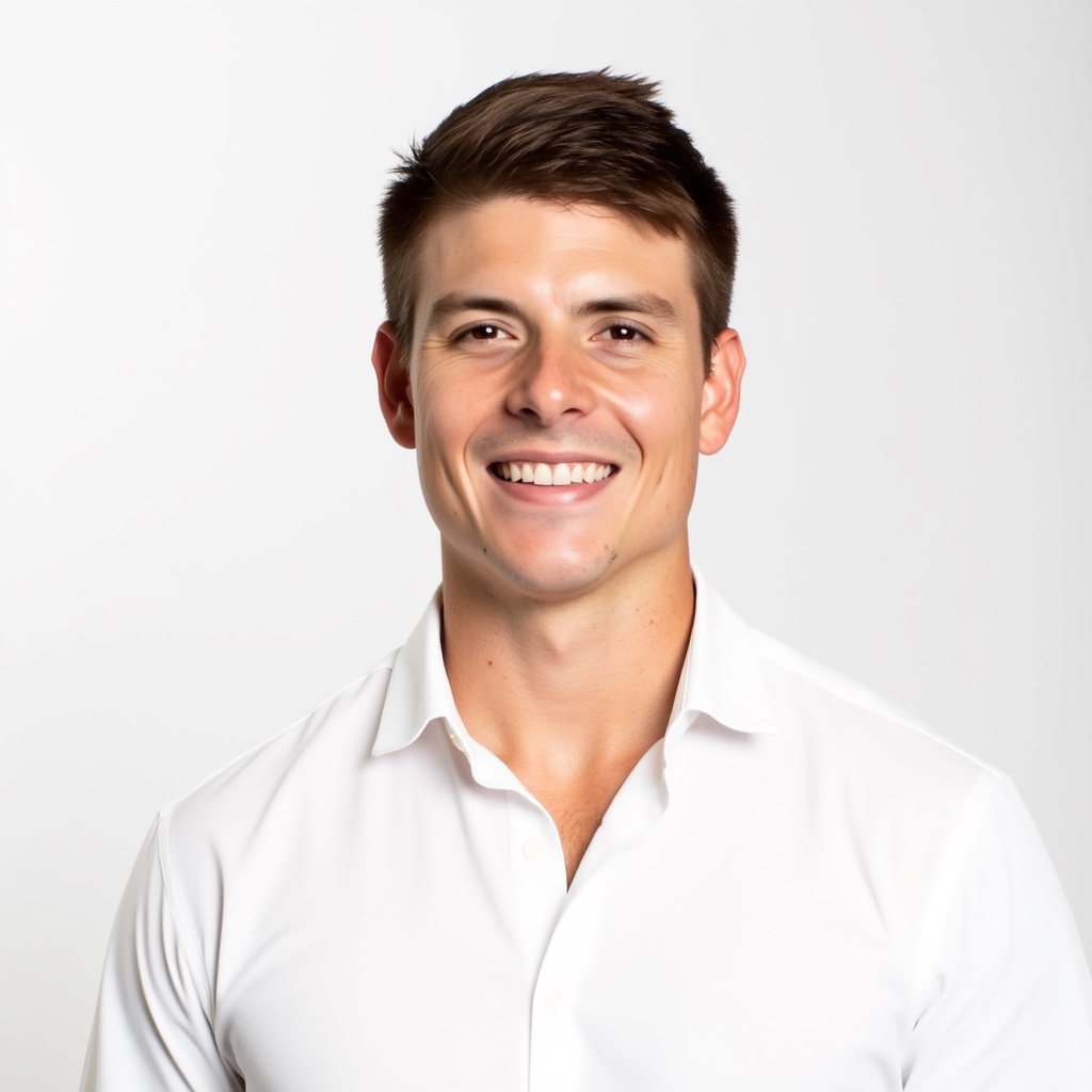 AI headshot: clean white background